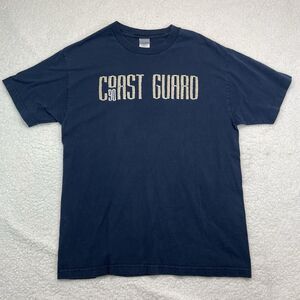 Vintage USA Coast Guard USCG 90 Navy T shirt Mens Size L Alstyle Embroidered AAA